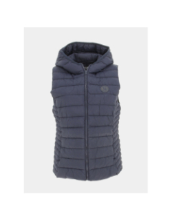 Doudoune sans manche capuche terry bleu femme - Teddy Smith