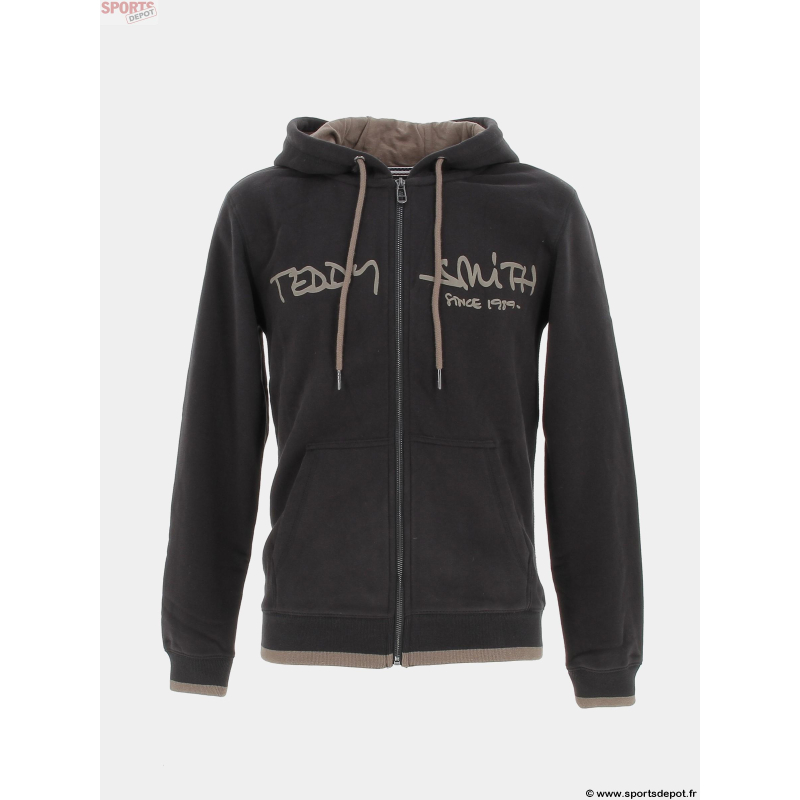 Sweat zippé à capuche giclass gris homme - Teddy Smith