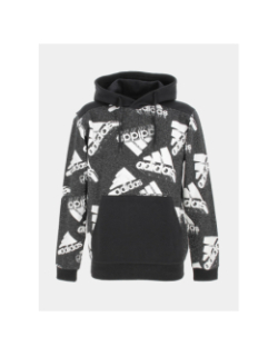 Sweat à capuche logo 3 bandes noir homme - Adidas