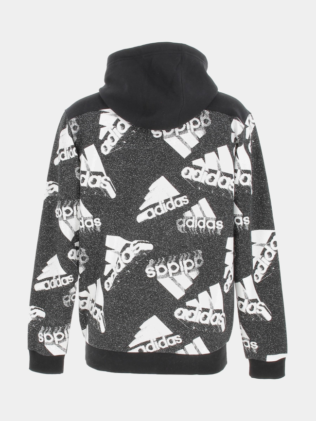 Sweat à capuche logo 3 bandes noir homme - Adidas