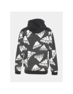 Sweat à capuche logo 3 bandes noir homme - Adidas