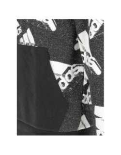 Sweat à capuche logo 3 bandes noir homme - Adidas