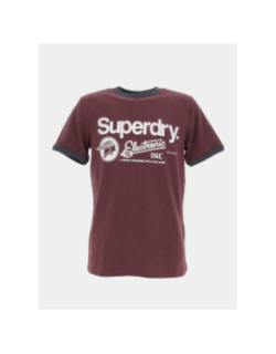 T-shirt vintage ringer bordeaux homme - Superdry