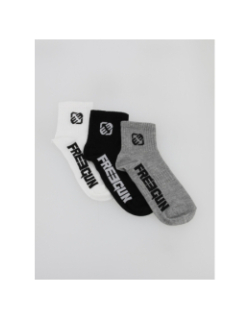 Pack 3 paires chaussettes noir/gris/blanc enfant - Freegun