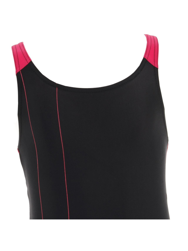 Maillot de bain 1 pièce linear noir/fuschia fille - Arena