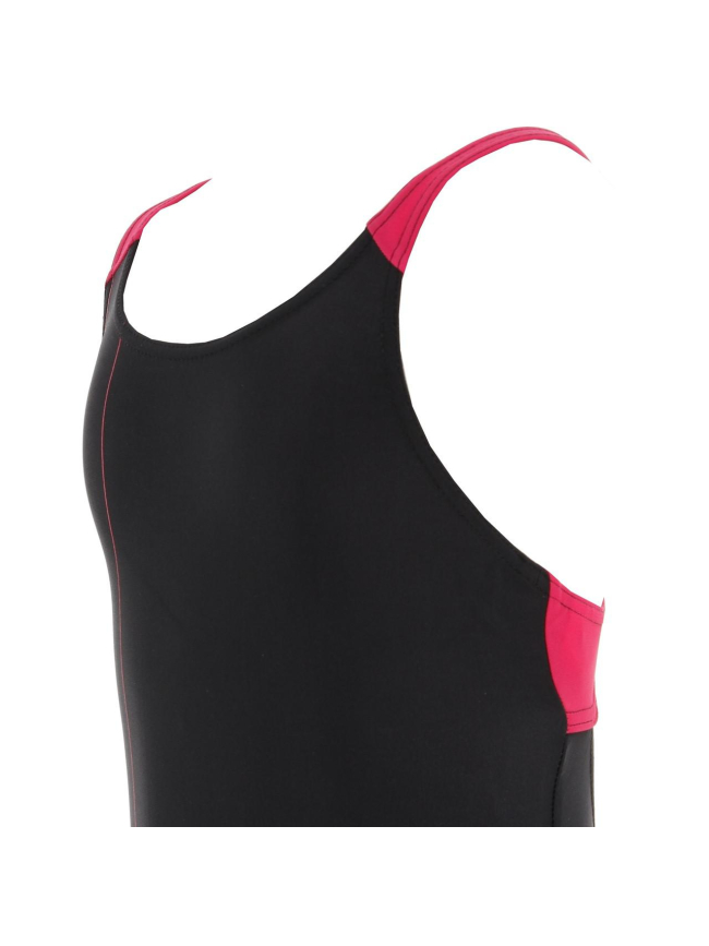 Maillot de bain 1 pièce linear noir/fuschia fille - Arena