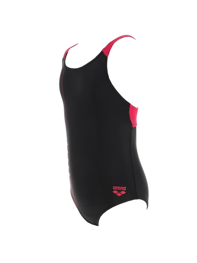 Maillot de bain 1 pièce linear noir/fuschia fille - Arena