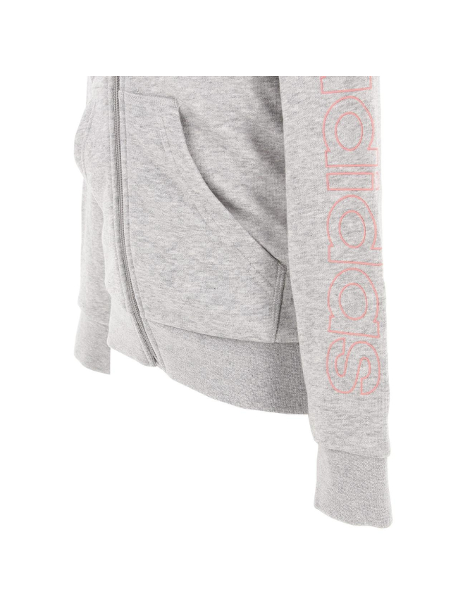 Sweat zippé à capuche gris fille - Adidas
