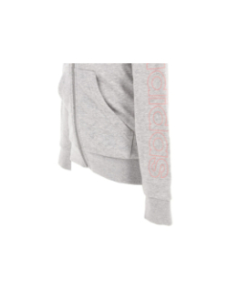 Sweat zippé à capuche gris fille - Adidas
