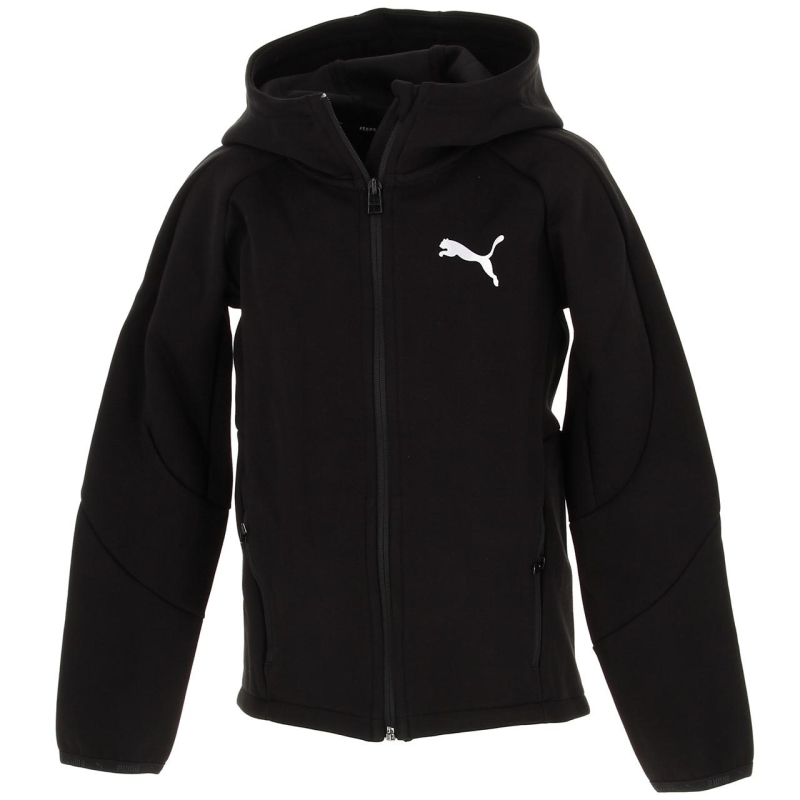 Sweat à capuche zippé evostripe noir enfant - Puma