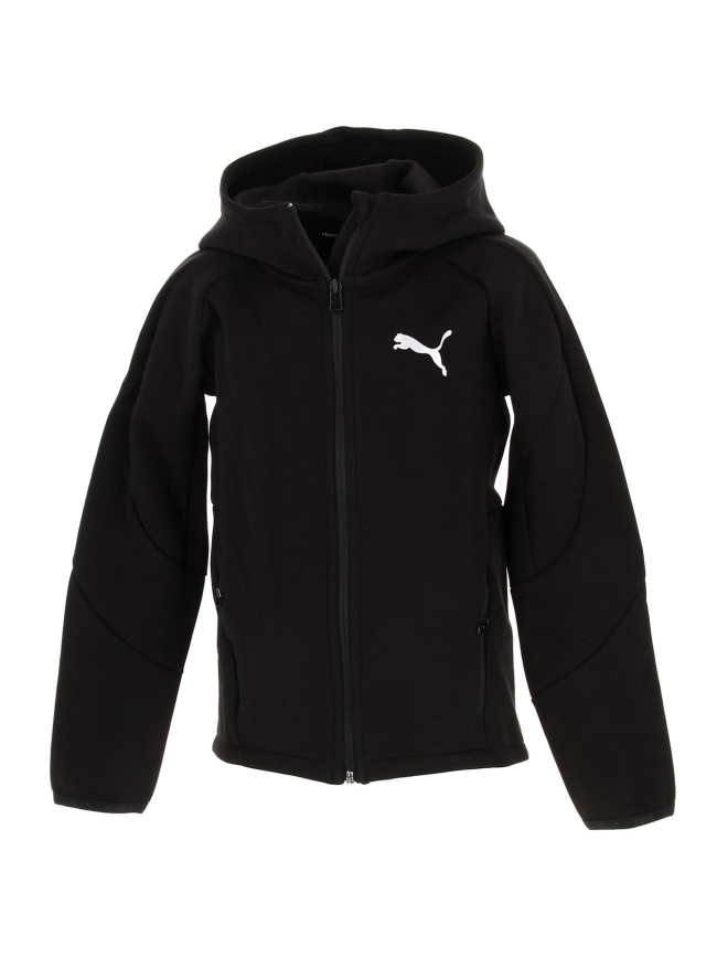 Sweat à capuche zippé evostripe noir enfant - Puma