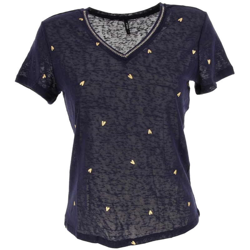 T-shirt coeurs stephania bleu marine femme - Only