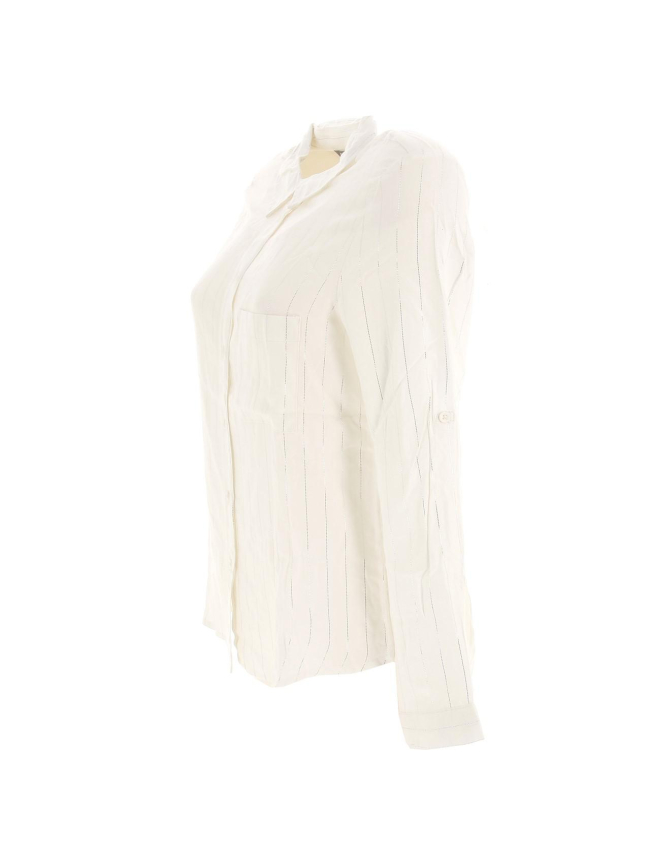 Chemise manches longues rayures lurex blanc femme - Only
