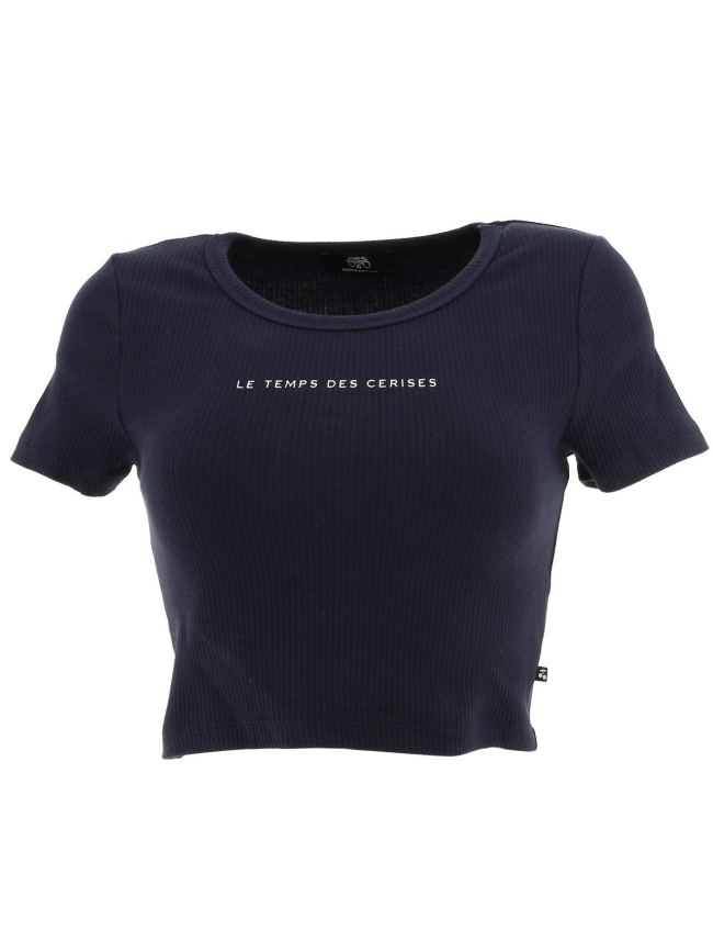 T-shirt crop yukon bleu marine fille - Le Temps Des Cerises