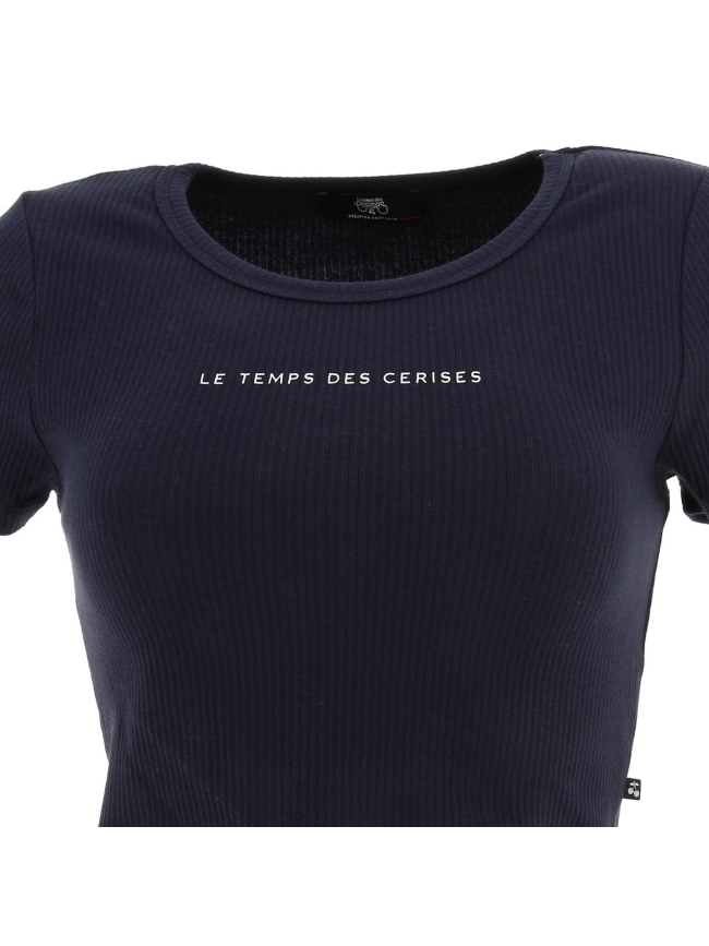 T-shirt crop yukon bleu marine fille - Le Temps Des Cerises