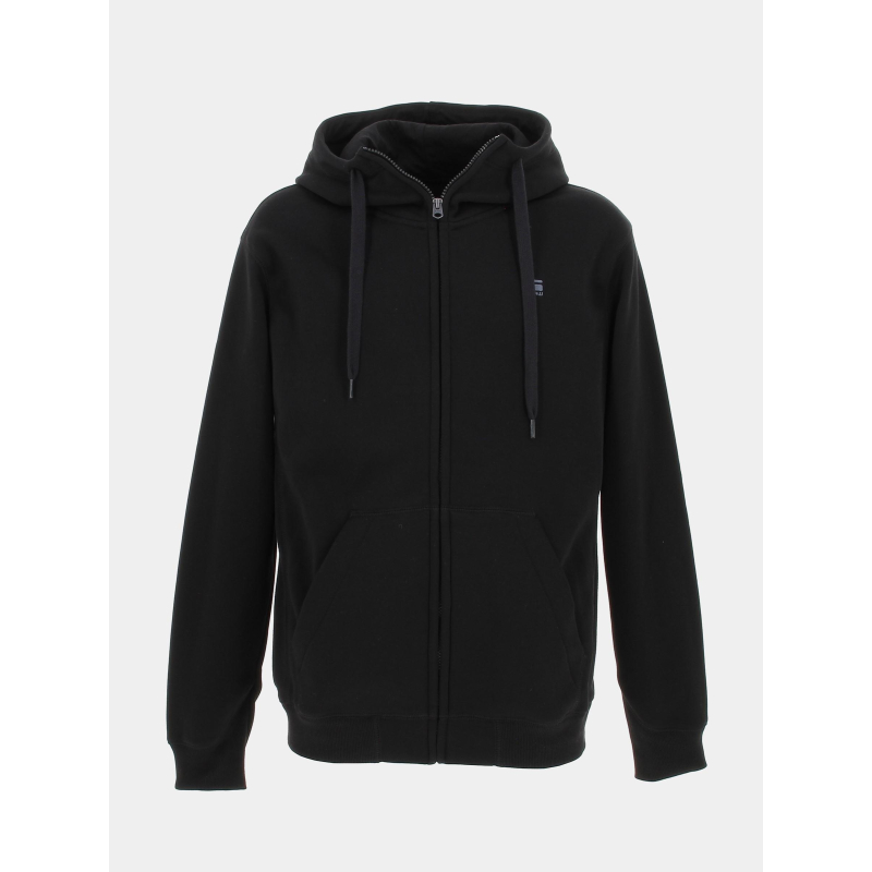Sweat à capuche zippé premium core noir homme - G Star