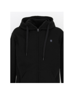 Sweat à capuche zippé premium core noir homme - G Star
