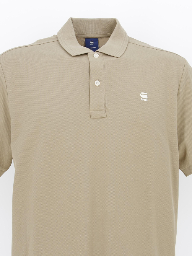 Polo dunda slim beige homme - G Star