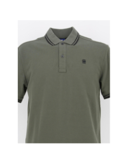 Polo dunda slim stripe kaki homme - G Star