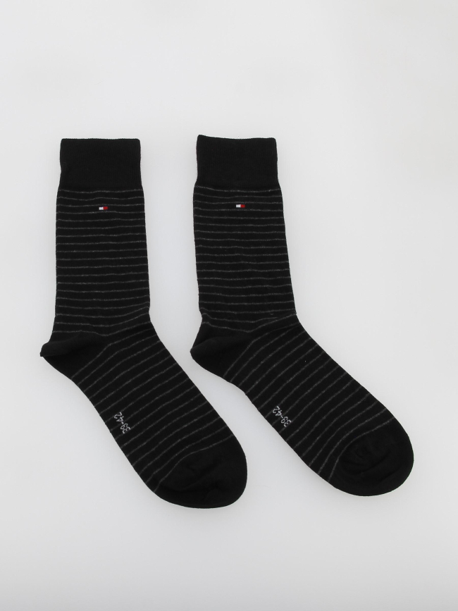 Pack 2 paires chaussettes rayures noir homme - Tommy Hilfiger