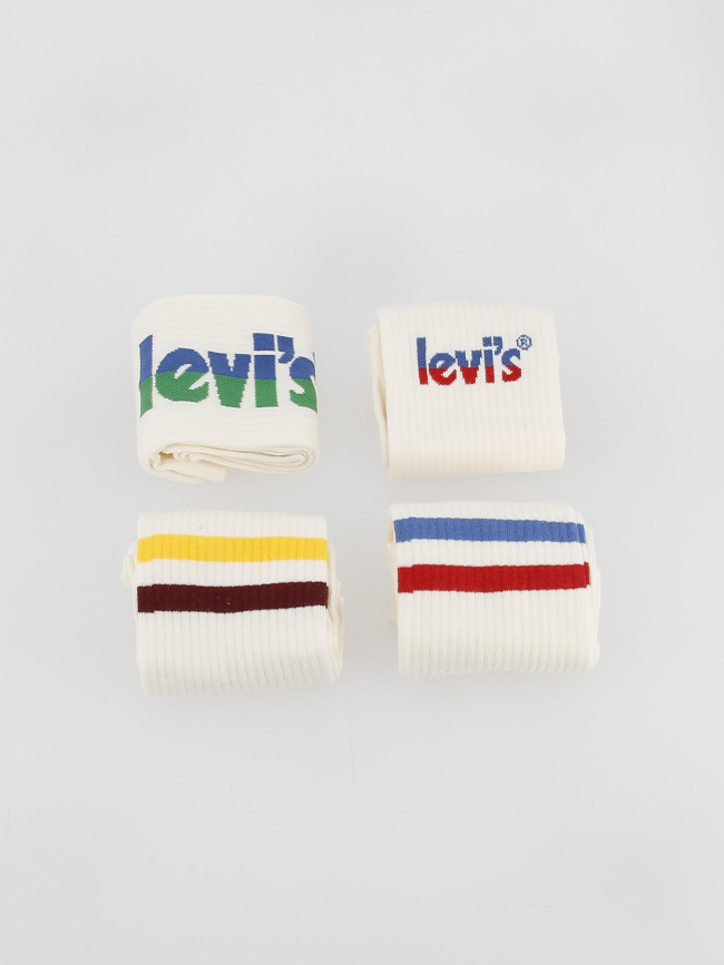 Coffret 4 paires de chaussettes sport blanc - Levi's