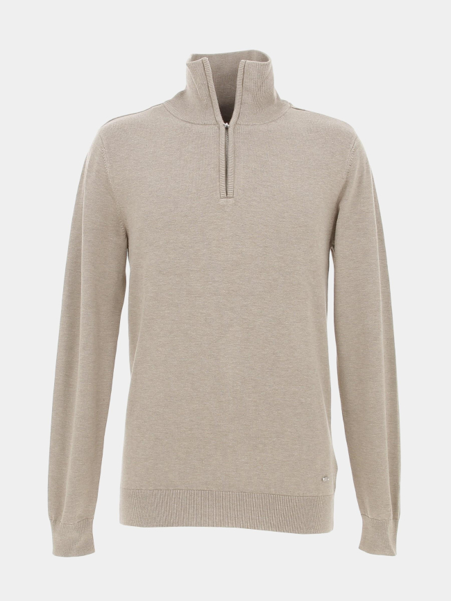 Pull col zippé knitwear beige homme - Petrol Industries