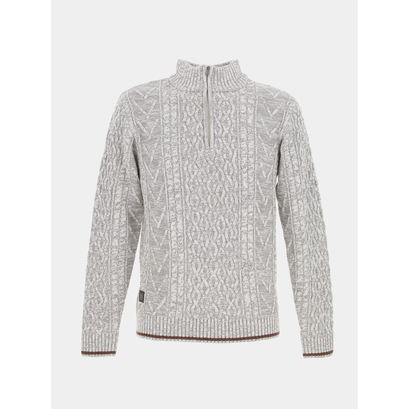 Pull col zippé gris chiné homme - Rms 26