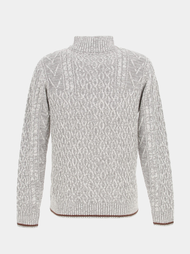 Pull col zippé gris chiné homme - Rms 26