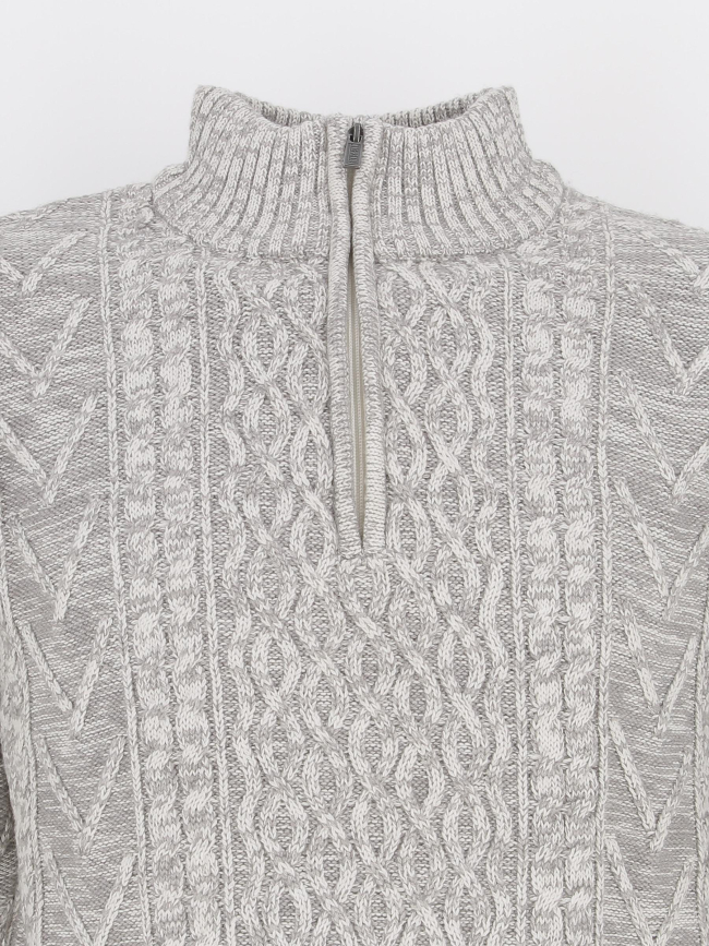 Pull col zippé gris chiné homme - Rms 26