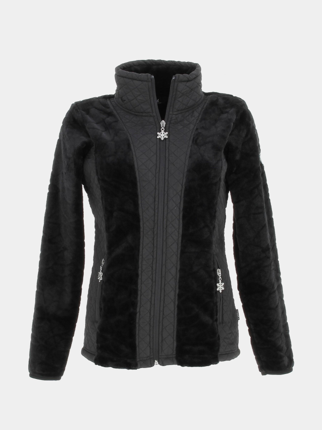 Veste polaire bi-matière vienne noir femme - Angele Sportswear