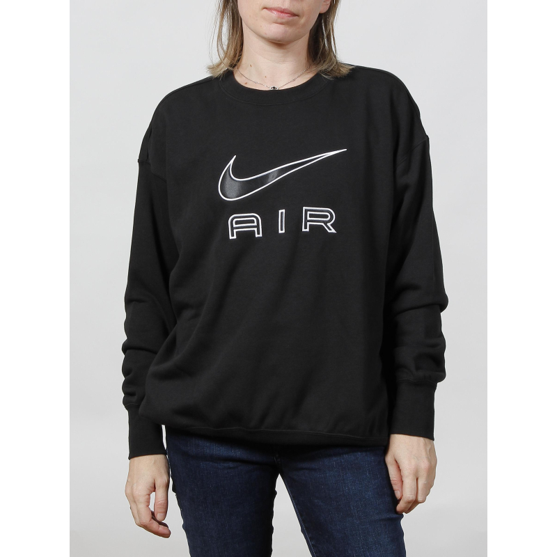 Sweat sportswear air crew fleece noir femme - Nike