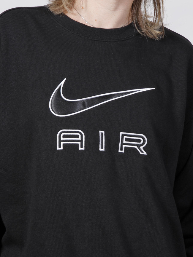 Sweat sportswear air crew fleece noir femme - Nike