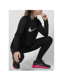 T-shirt manche longue running swoosh noir femme - Nike