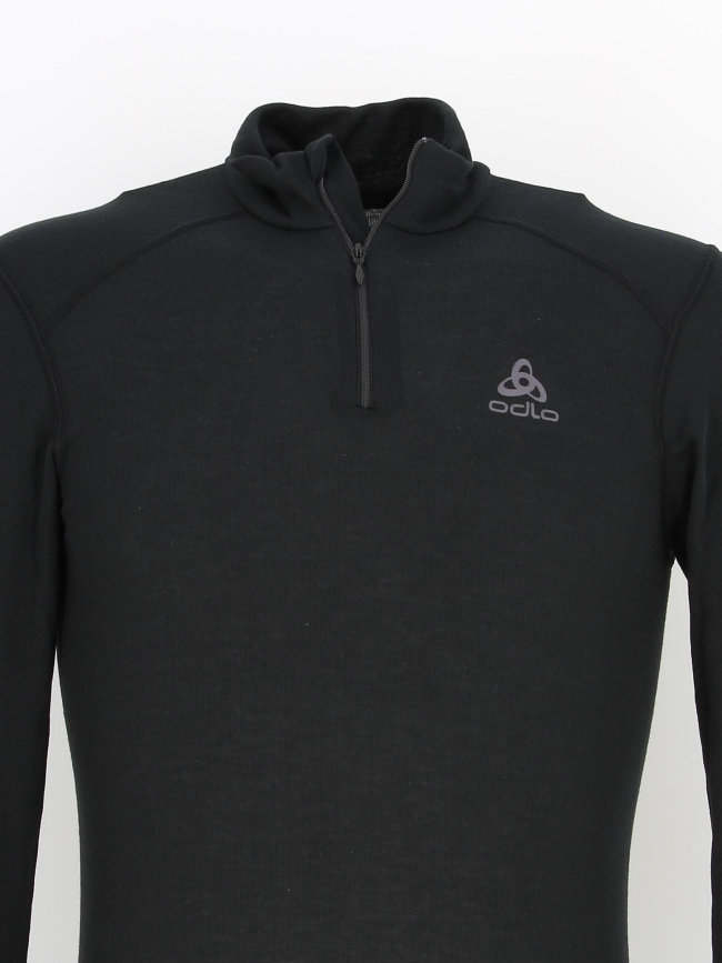 T-shirt manche longue col zippé warm noir homme - Odlo