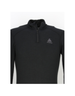 T-shirt manche longue col zippé warm noir homme - Odlo