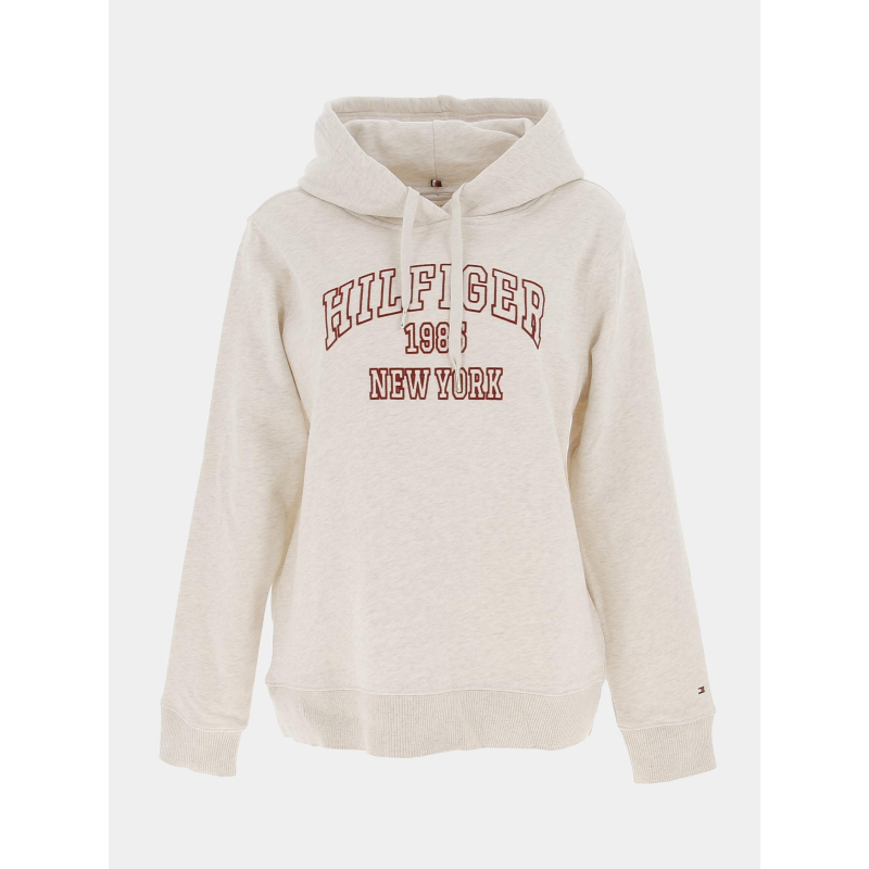 Sweat à capuche regular varsity blanc femme - Tommy Hilfiger
