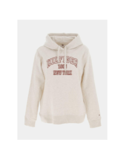 Sweat à capuche regular varsity blanc femme - Tommy Hilfiger