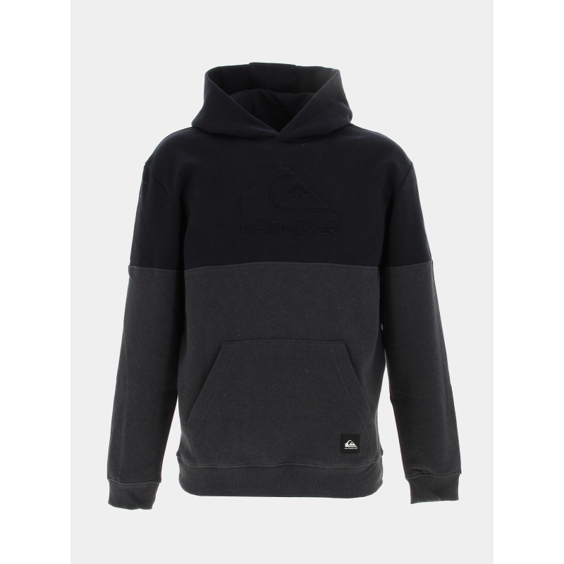 Sweat à capuche emboss noir garçon - Quiksilver