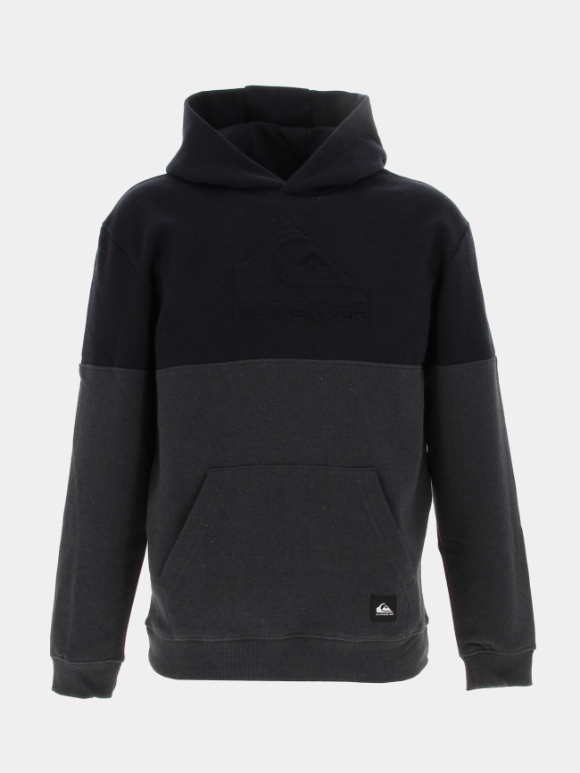 Sweat à capuche emboss noir garçon - Quiksilver