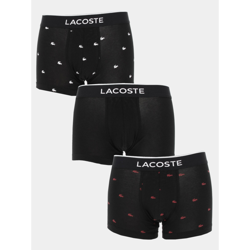 Pack 3 boxers motifs noir homme - Lacoste