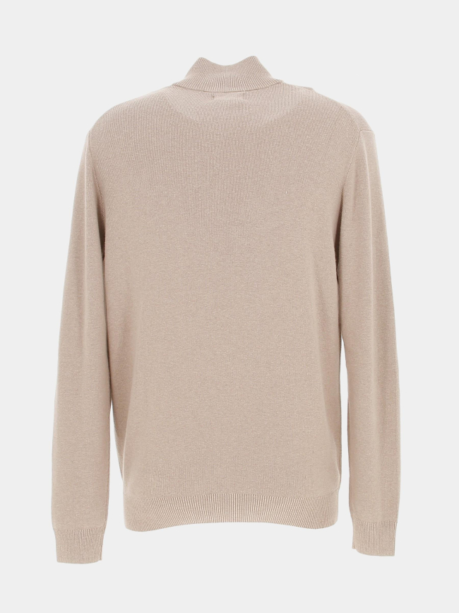 Pull col zippé vintage beige homme - Superdry