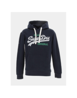 Sweat à capuche vintage logo bleu marine homme - Superdry