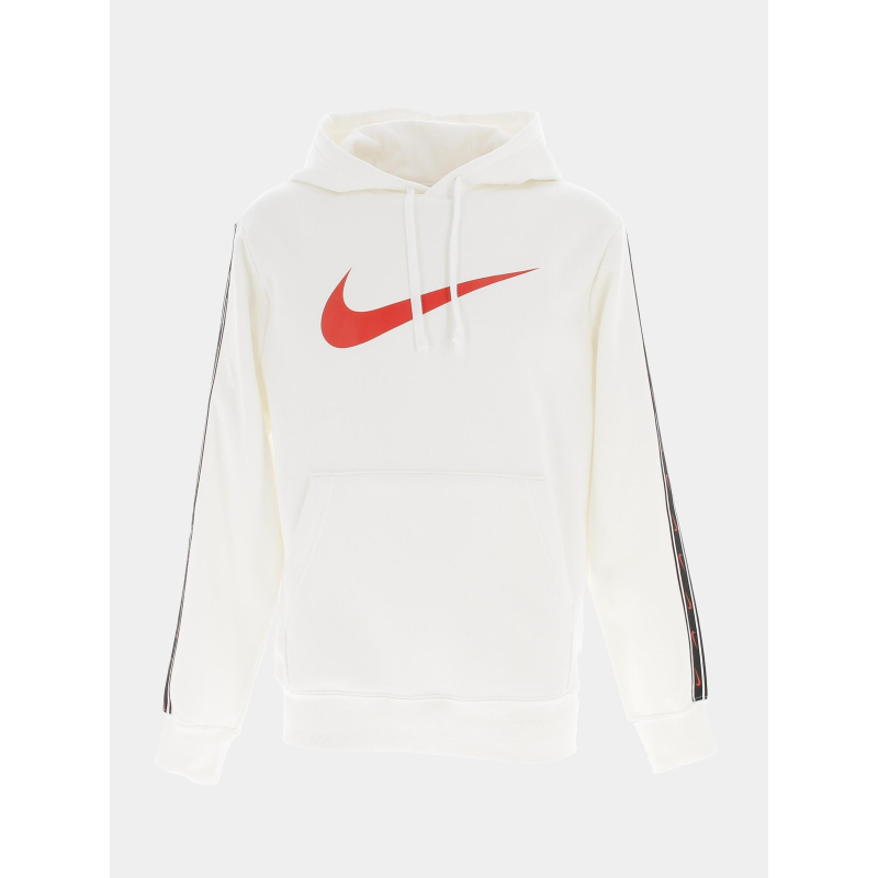 Sweat à capuche repeat fleece blanc homme Nike wimod