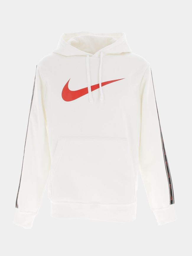Sweat à capuche repeat fleece blanc homme - Nike