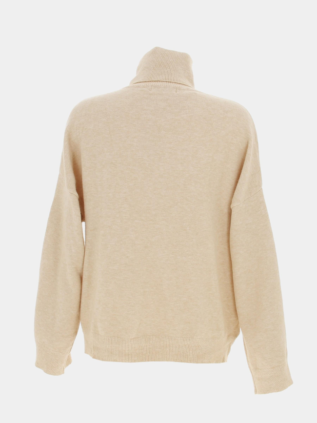 Pull ample col roulé leora beige femme - La Petite Etoile