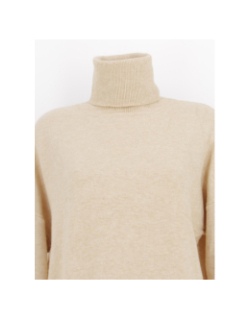 Pull ample col roulé leora beige femme - La Petite Etoile