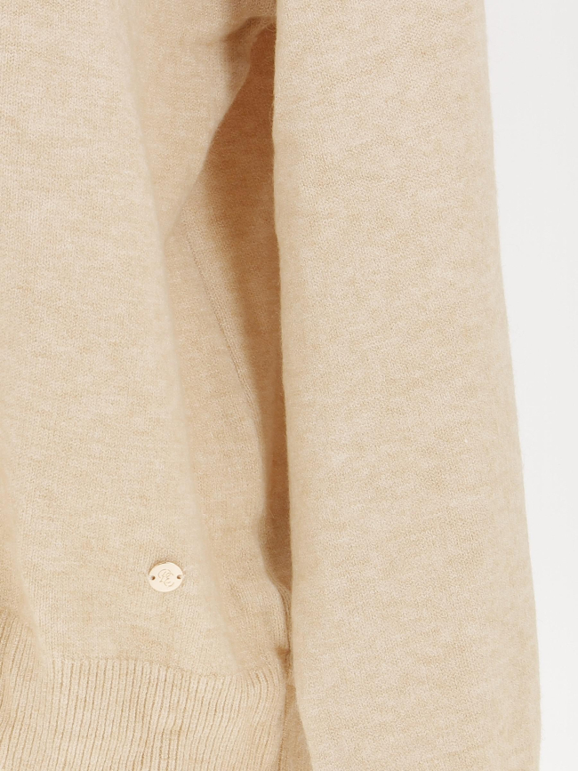 Pull ample col roulé leora beige femme - La Petite Etoile