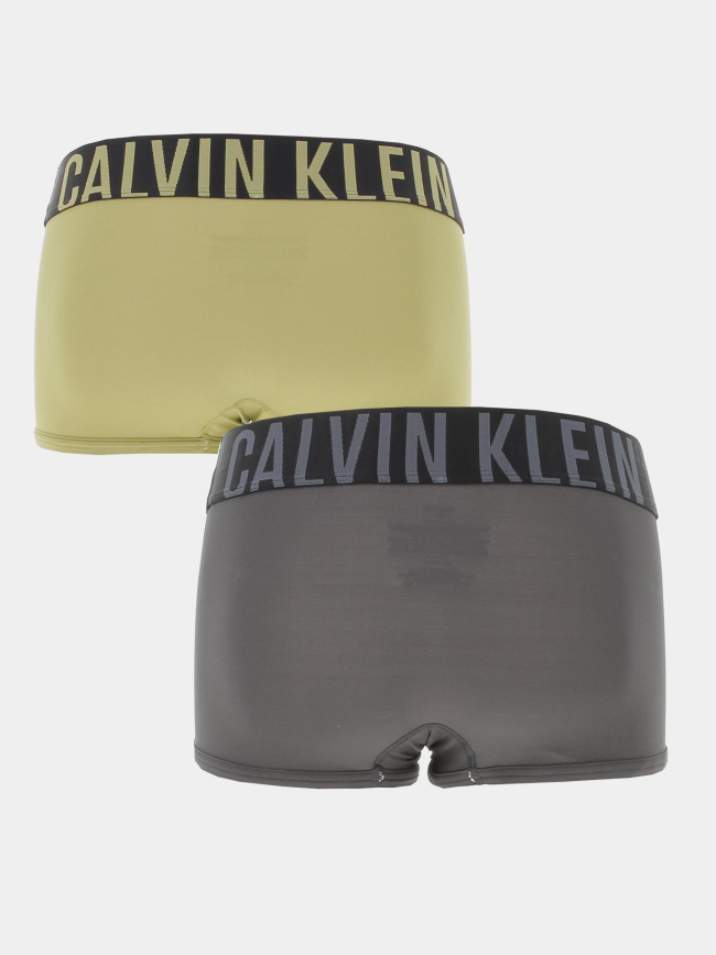 Pack 2 boxers taille basse gris/kaki homme - Calvin Klein