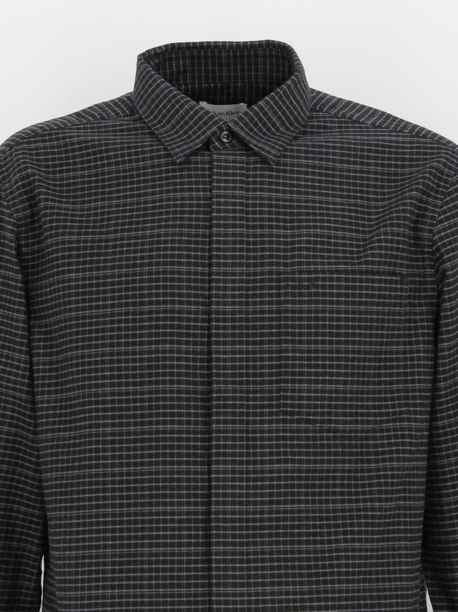 Chemise à carreaux flannel noir homme - Calvin Klein