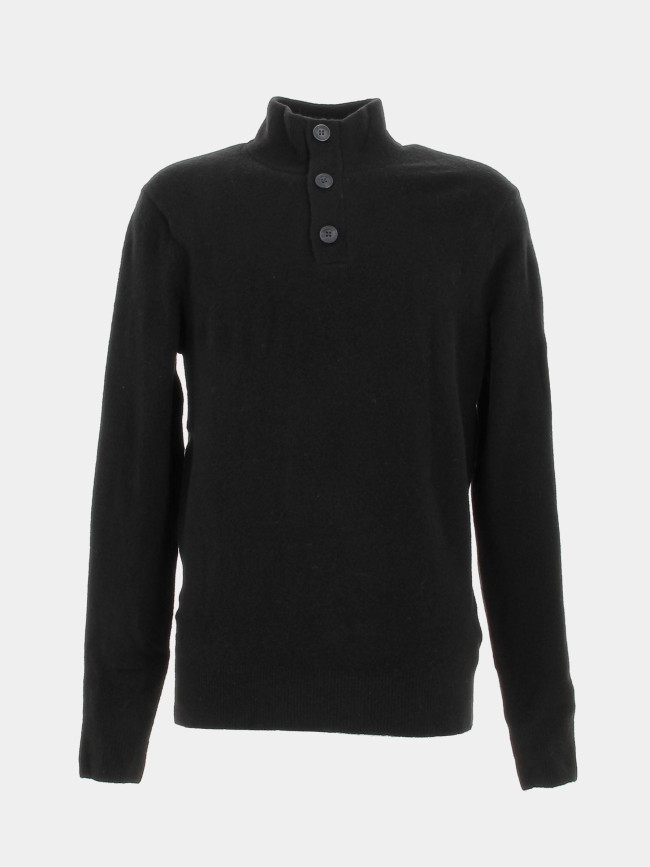 Pull col boutonné lycra blend noir homme - Calvin Klein